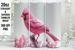 3D Cardinal Bird Tumbler Sublimation Wrap | 3D Tumbler Wrap Product Image 1
