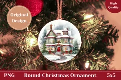 Christmas Ornament, Watercolor Christmas Product Tag Design Product Image 1