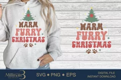 Warm Furry Christmas Dog Saying SVG PNG Sublimation |Dog X'm Product Image 1