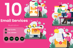 Email Service Illustration Pack Product Image 1