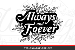 Always and Forever, Wedding Flowers Sign SVG Laser Cut Files Product Image 1
