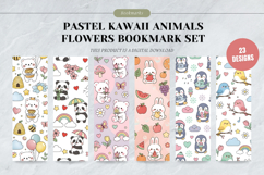 Pastel Kawaii Animals Flowers Bookmark Set,Cute Sweet Floral Product Image 1