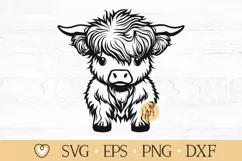 Highland Cow svg, Baby Highland Cow svg, Cute Product Image 1