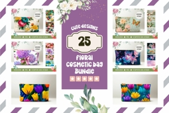 Cute Cosmetic Bag Bundle, Flowers Cosmetic Bag Designs Product Image 1