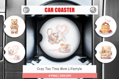 Cozy Tea Time Mom Lifestyle Car Coaster Product Image 1