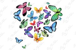 Butterflies heart illustration | Summer sublimation PNG Product Image 1