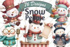 Snowman Family Clipart 76 PNG Winter Holiday Art Product Image 1