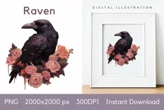 Gothic Raven PNG, Victorian Gothic Crow PNG, Magic Raven Product Image 1