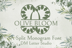 Olive Bloom Split - Monogram Serif Split Monogram Font Product Image 1
