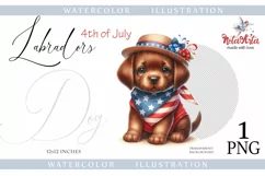 cute three labrador puppies for the 4th of july. kawaii Product Image 1