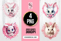 Cute Bunny Clipart Sublimation PNG Product Image 1