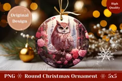 Cute Christmas Ornament PNG, Magic Owl Ornament Design Product Image 1