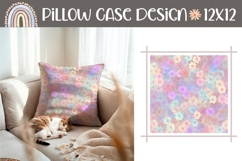 Pink Flowers Pillow Sublimation, Pastel Pillow Case Print Product Image 1