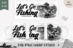Let&#039;s Go Fishing Mug Design, Fish Mug, Fisherman Mug Wrap Product Image 1