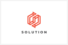 Solution Letter S Hexagon Logo Design Vector Product Image 1