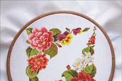 Vintage Cross Stitch Scheme Dahlia and pansies Product Image 8