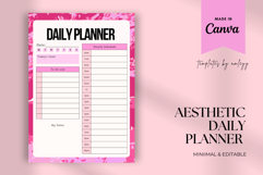 Pink Daily Planner Template for Canva | Feminine To-Do List Product Image 1