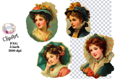 Victorian, Woman, Scraps, Ephemera, PNG, Clipart Product Image 1