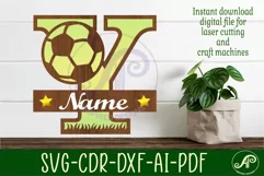 Football or Soccer Capital Monogram Letter Y SVG Product Image 1