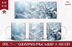 Winter Mug Wrap Design, Glitter Mug Sublimation Design Product Image 1