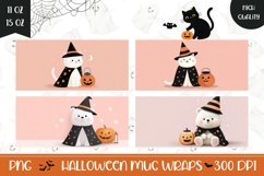 Cartoon Halloween Animals Mug Template, Pumpkins Mug Wrap Product Image 1
