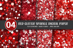 Red Glitter Sparkle Digital Paper Product Image 1
