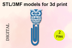 Paper Clips, Owl STL/3MF files for 3D Printing Product Image 1