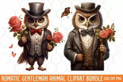 Romantic Gentleman Animal clipart, Watercolor Clipart Product Image 1