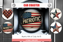 Car Coaster Rustic 4th of July Product Image 1