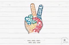 Sewing Peace Sign SVG Quilting Word Art Cut File Product Image 2