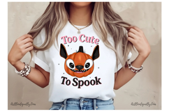Too Cute To Spook PNG Cute Pumpkin Bat Sublimation Design Product Image 2