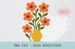 Retro Floral Arrangement Abstract Summer Flowers Product Image 1