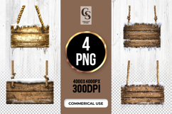 Wooden Hanging Board Sign Clipart Sublimation PNG Product Image 1