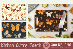 Fall Cute Butterflies Cutting Boards sublimation Design Product Image 1