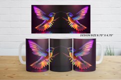3D Neon Hummingbird Mug wrap| Mug sublimation design Product Image 2