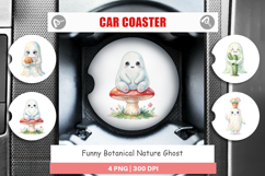 Funny Botanical Ghost Car Coaster Product Image 1
