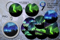 Northern Lights, Winter | 9 Car coaster &amp; key chain designs Product Image 1