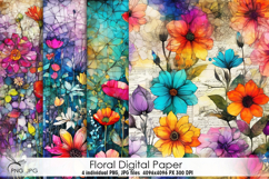 Floral digital paper Product Image 1