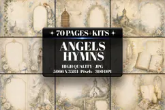Angels Hymns Journal Kit Digital Paper| Junk Journal Product Image 1
