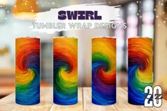 Colorful Tumbler Sublimation, Rainbow Swirl Tumbler Designs Product Image 1
