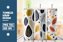 Abstract Shapes And Leaves Tumbler Wrap Sublimation Product Image 1