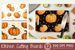 Pumpkin &amp; Tiny Dots Cutting Boards sublimation Design Product Image 1