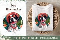 Dalmatian Dog Illustration, Summer Dalmatian Dog PNG Product Image 1