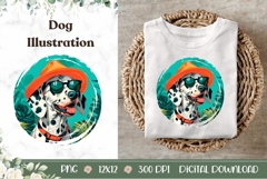 Summer Dalmatian Dog Illustration, Funny Dalmatian Dog Print Product Image 1