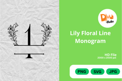 Lily Floral Line Monogram Product Image 1