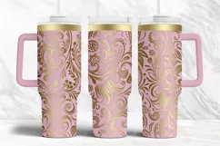 40oz Tumbler laser svg|Seamless Vintage Floral pattern wrap Product Image 2