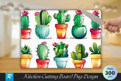 Cute Cactus Clipart Cutting Board Sublimation Design Product Image 1