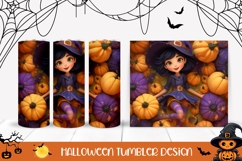 3D Halloween Witch Tumbler, Pumpkins Halloween Printable Product Image 1