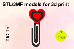 Paper Clips, Heart STL/3MF files for 3D Printing Product Image 1