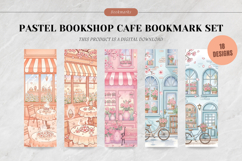 Pastel Bookshop Cafe Bookmark Set,Cozy Reader Printable Book Product Image 1